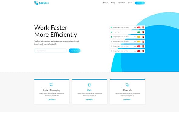 15 SaaSera - Startup: Web Application: Software as a Service PSD Template