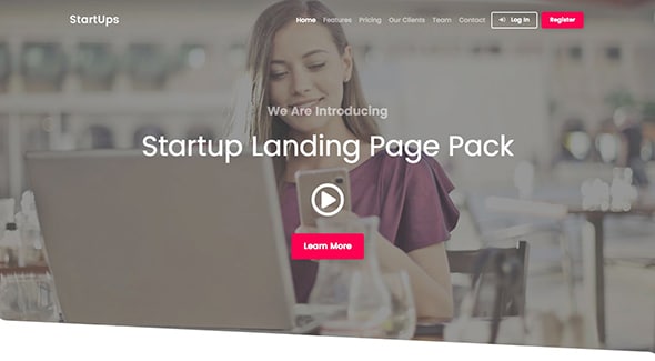 3 StartUps - Startup Landing Page