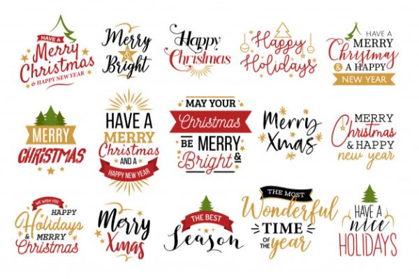 Merry Christmas Typography Set