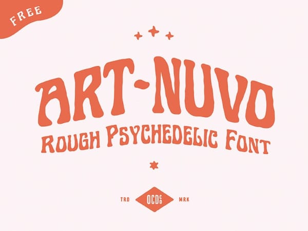 Free Psychedelic Fonts All Designers Must Have: Art-Nuvo