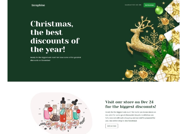 Creative Seasonal HTML Landing Pages: Seraphine- Bundle of 4 HTML Christmas Landing Pages