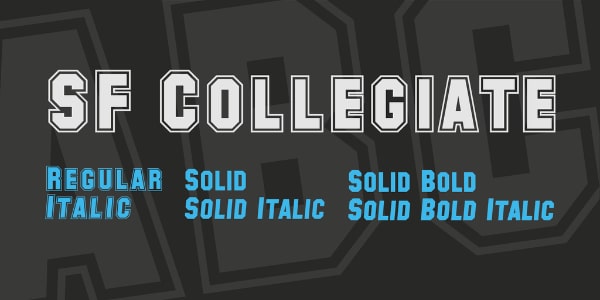 Amazing Sports & Fitness Fonts: SF Collegiate