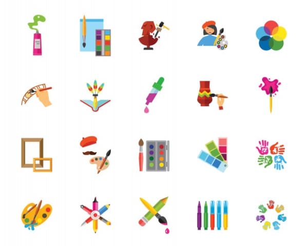 Highly Creative Icon Sets for Designers: Art & Craft