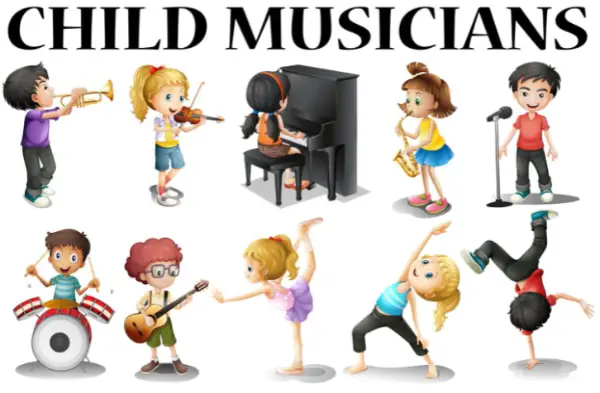 Music Design Asset: Child Musician Illustrations