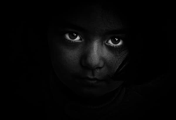 Stunning Free Black and White Stock Photos: Girls Face with Bright Eyes
