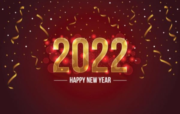 Red Elegant New Year Background with Confetti