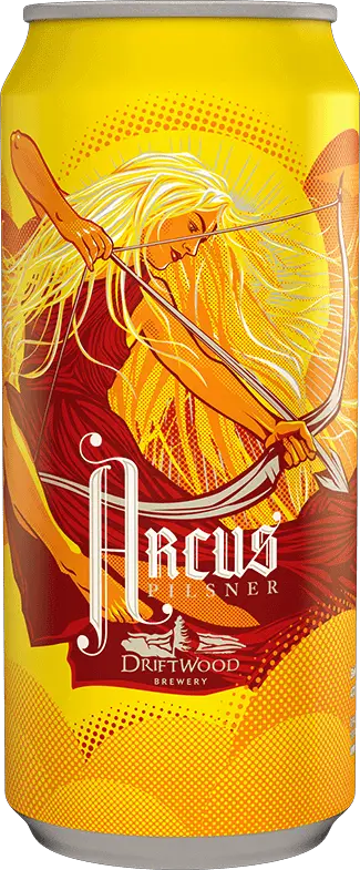Beer Packaging Designs: Arcus Pilsner for Driftwood Brewery