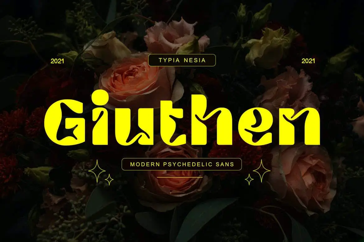 Giuthen - Modern Psychedelic Sans Serif