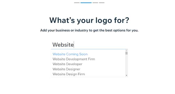 Designing Logo in Wix - Input Business Category
