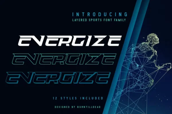 Energize - A Layered Sports Font Family
