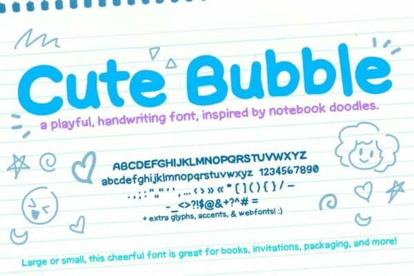 Cute Bubble Notebook Handwriting Font