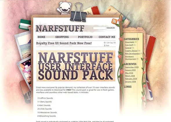 Narfstuff paper web design