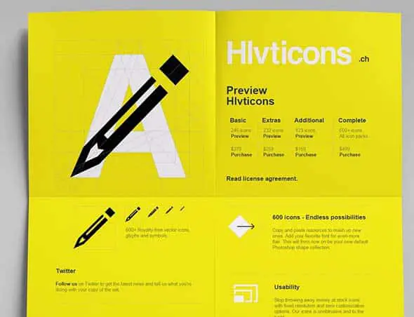 Hlvticons paper web design