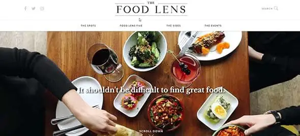 Boston · The Food Lens Minimalism in Web Design
