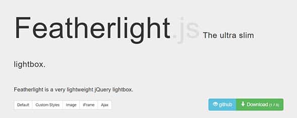 Featherlight jQuery Lightbox Plugin