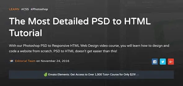 PSD to HTML Tutorial
