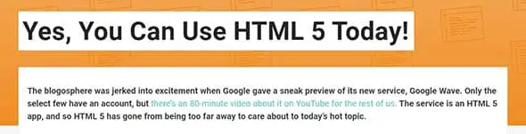 Yes, You Can Use HTML 5 Today