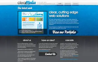 Screenshot of the Clear Media website