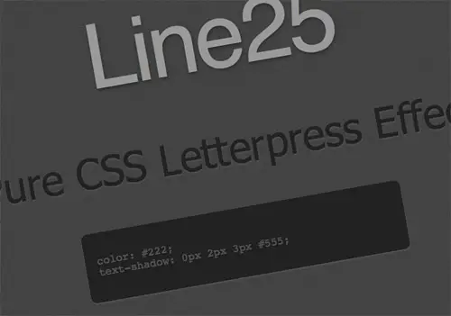 View the CSS letterpress effect demo