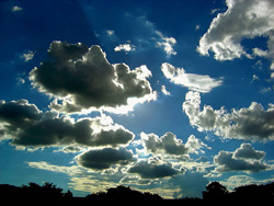 Photograph of clouds and sunlight