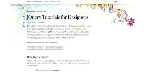 jQuery Tutorials for Designers