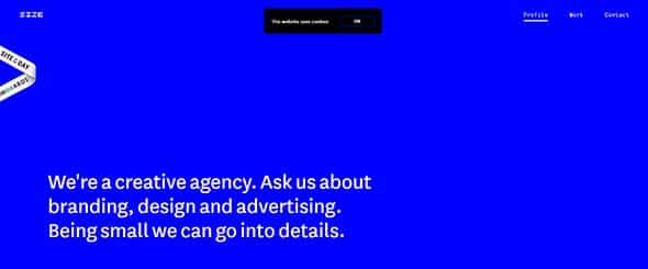 Homepage Size.agency website design