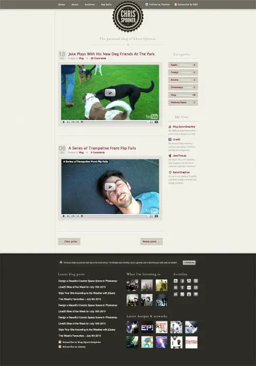 View the Photoshop tutorial blog design layout in HTML