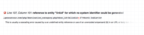 Reference to entity linkid for which no system identifier could be generated