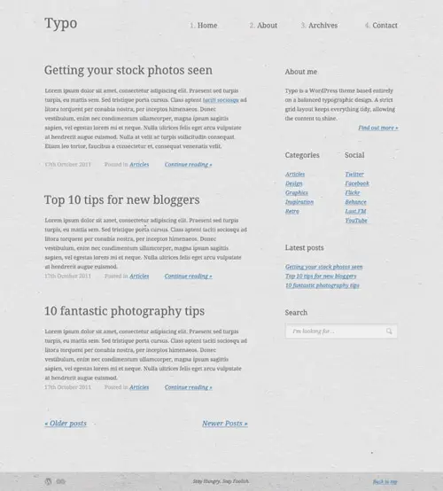 View the Typo blog design Photoshop tutorial