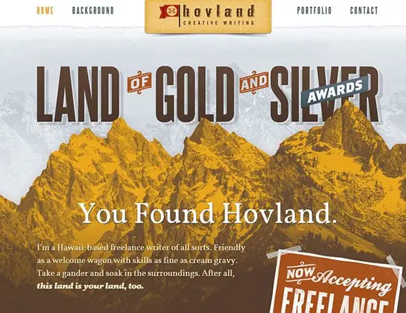 This Land Is Hovland Retro Style Website Designs
