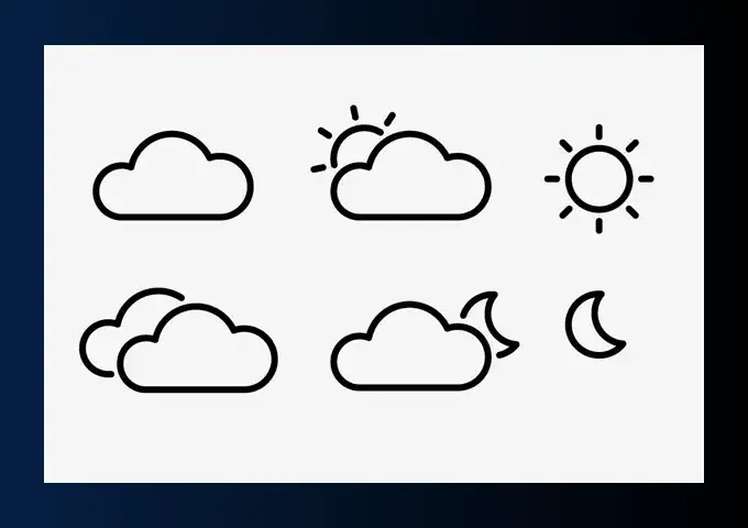 Vector Weather Line Icons Tutorial