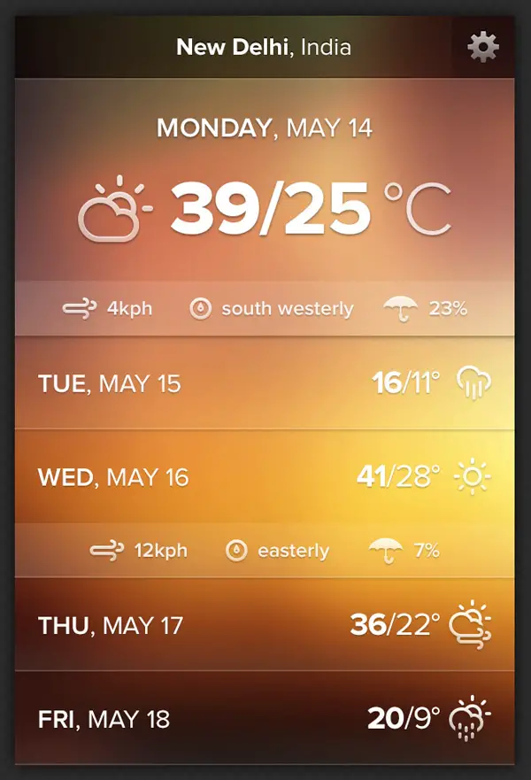 app ui design weather