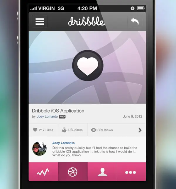 app ui design dribbble