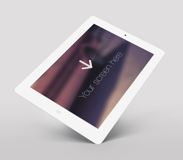 Free iPad White Angle PSD 