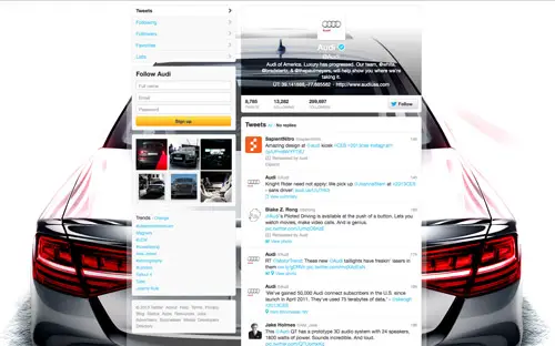 Audi Twitter profile