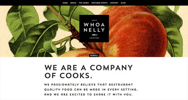 Whoa Nelly Catering Web Designs Typography