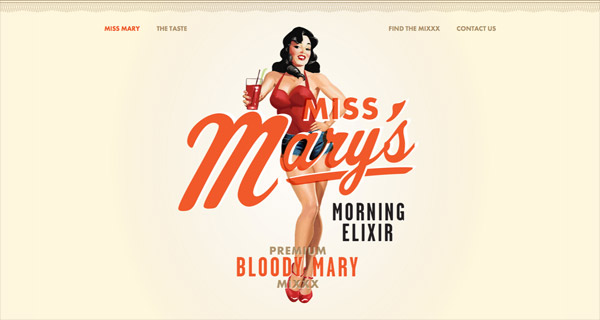 Miss Mary's Morning Elixir Web Design Typography