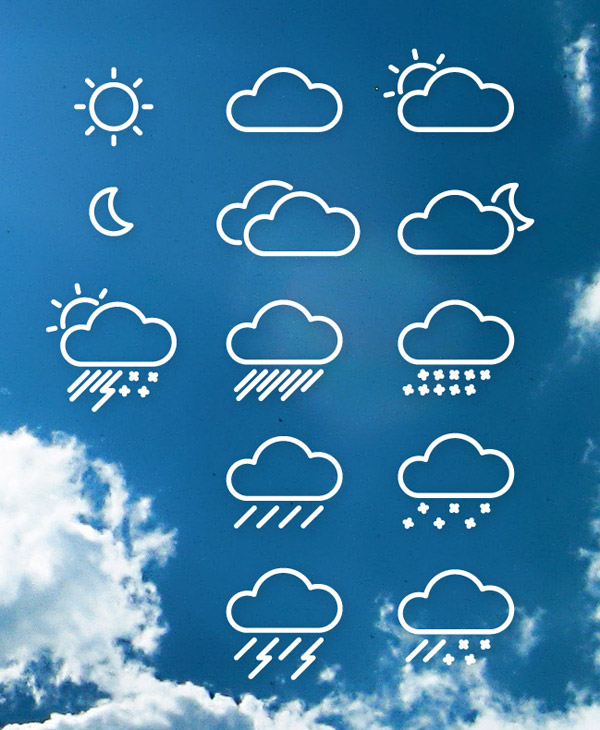 apple light symbol To a How Create Line of Weather Set Icons Vector