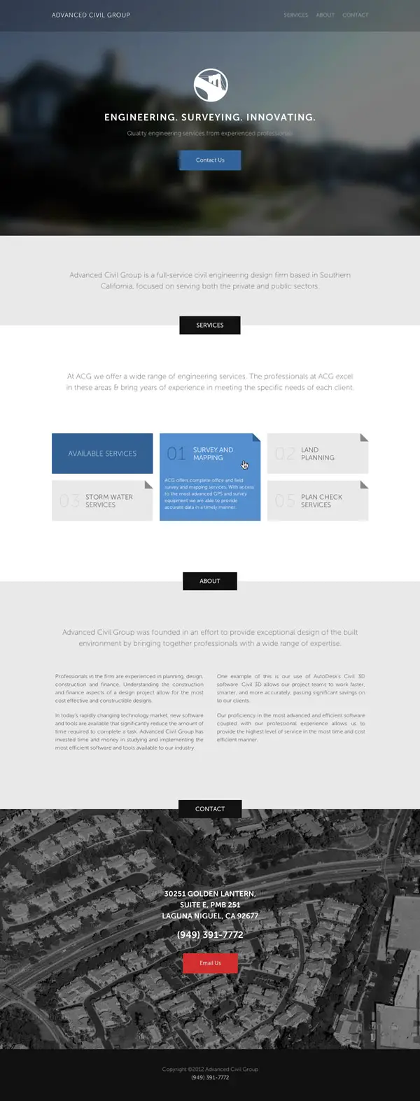 Advanced Civil Group by Josh Austin Web Design Concept