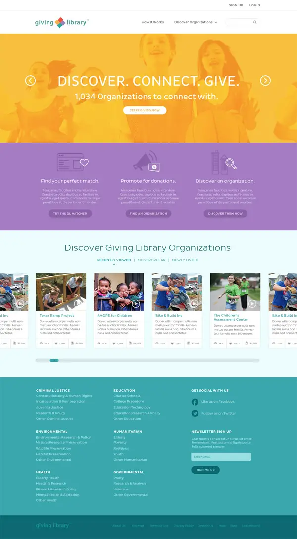 Giving Library by Meagan Ryan Web Design Concepts
