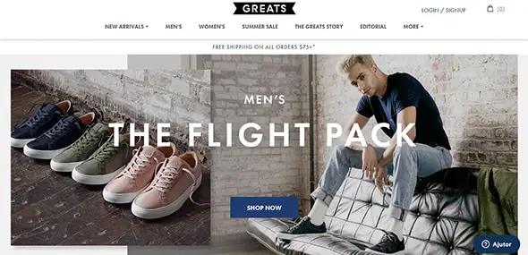 The Greats Brand Apparel Website Design