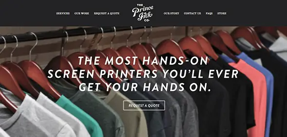 The Prince Ink Company Website Design Concept