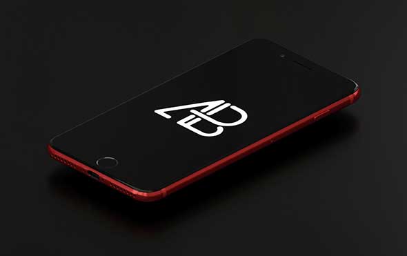 Product Red iPhone 7 Plus Mockup Vol.3
