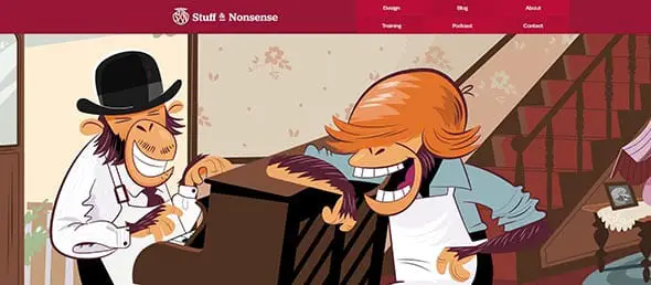 Fabulous web design UK, Stuff & Nonsense website design cartoon characters