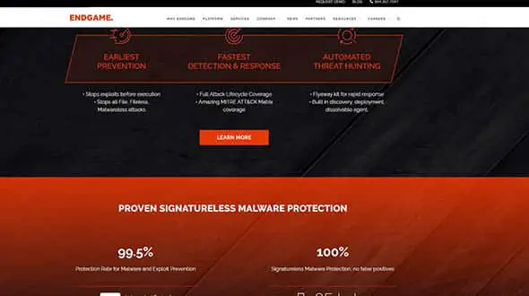 Cyber Security Solutions for Enterprises red website design