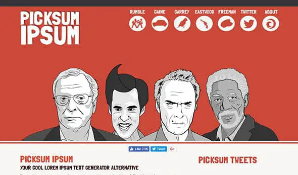 Picksum Ipsum red website