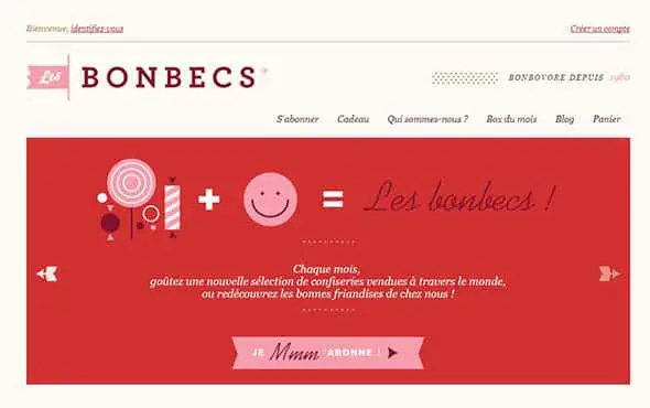 Les Bonbecs red website design