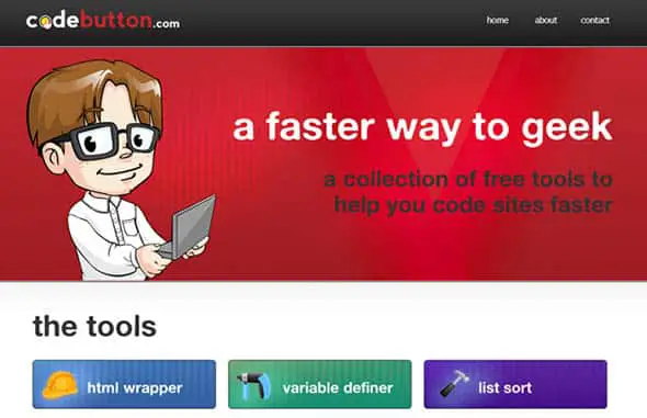 codebutton red website