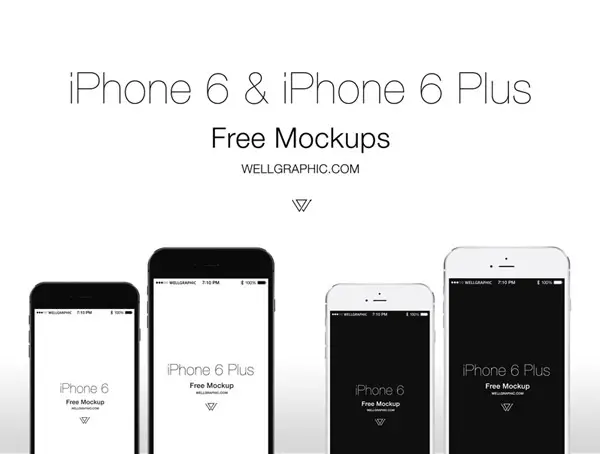 Apple iPhone 6 & iPhone 6 Plus Mockup PSD by Pontus Wellgraf