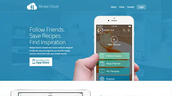 Recipe Cloud App Website